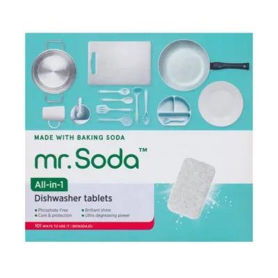 Tablete pentru masina de spalat vase cu bicarbonat de sodiu 30 bucati x 20g Mr. Soda