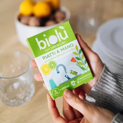 Tablete pentru spalat vase manual cu lamaie si bergamota ecologice 6 bucati 14.25g Biolu