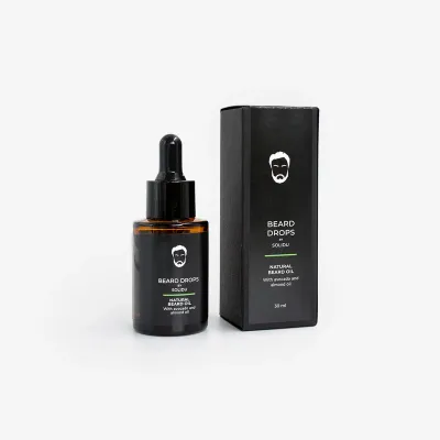 Ulei natural pentru barba cu avocado si ulei de migdale, 30ml, SOLIDU