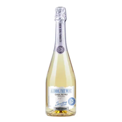 Vin spumant demisec alb, fara alcool, Pinot Grigio, 750ml, Casa Petru
