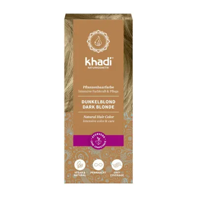 Vopsea de par naturala, BLOND INCHIS, 100gr,  Khadi