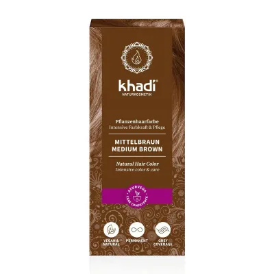 Vopsea de par naturala, SATEN MEDIU, 100gr, Khadi