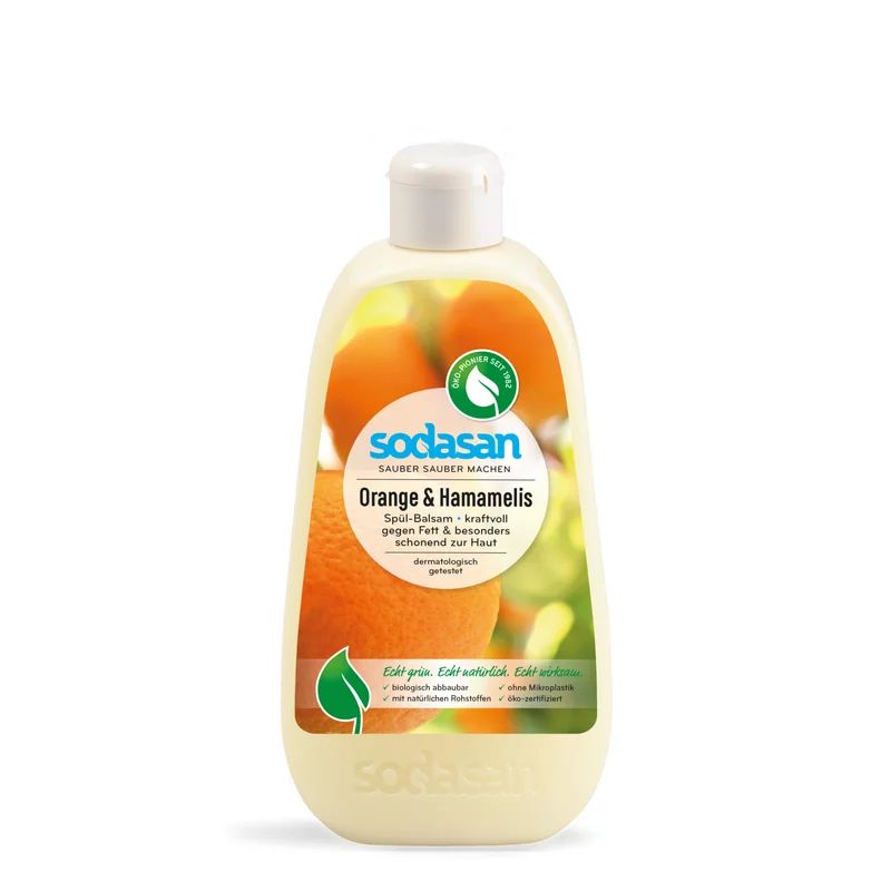 Detergent Lichid Pentru Vase Cu Portocala Si Hamamelis Ecologic 500ml Sodasan