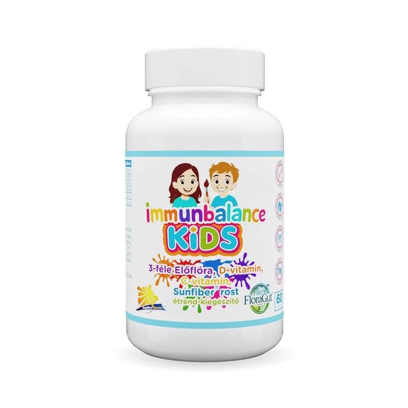ImmunBalance KIDS - tulpini probiotice brevetate,vit C+ D3, entru sustinerea microbiomului si a imunitatii - 60 capsule - Napfenyvitamin