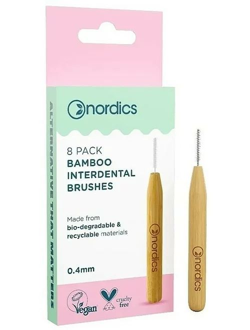 Periute interdentare din bambus dimensiune 0.40mm - 8 buc Nordics