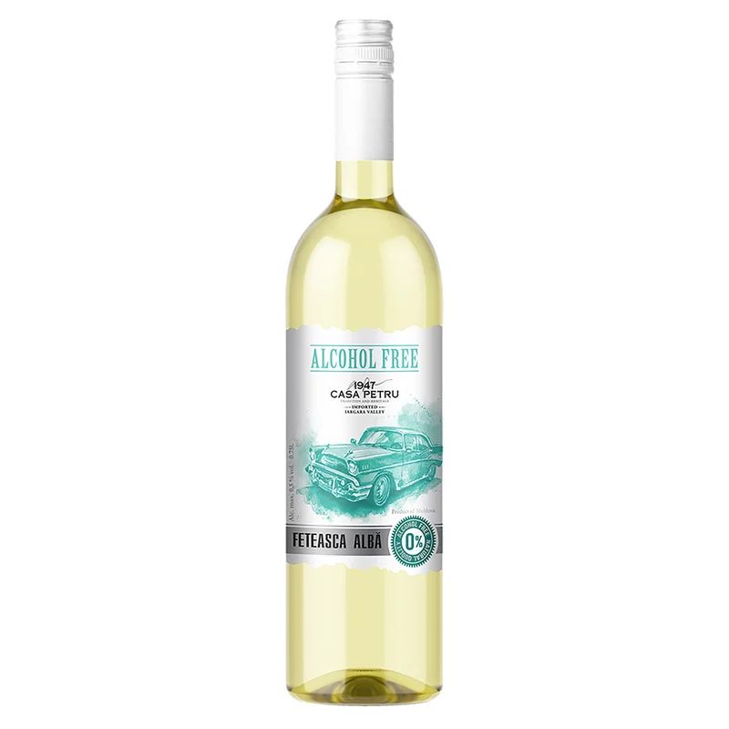 Vin alb demidulce, fara alcool, Feteasca Alba, 750ml, Casa Petru