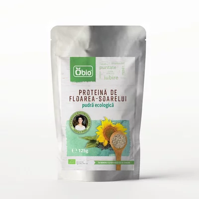 Proteina de Floarea-Soarelui pudra bio, 125g, Obio PRET REDUS