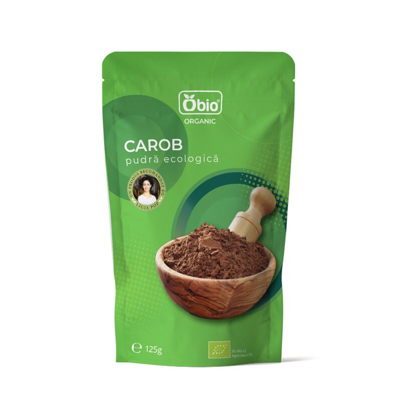 Pudra de carob (roscove) bio, 125g - Obio