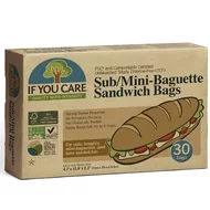 Pungi de hartie nealbita pentru mini baghete si sandwich, fara clor, compostabile, 30 buc, If You Care-picture