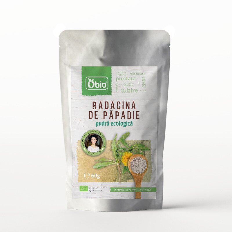 Radacina de Papadie pudra bio, 60g, Obio