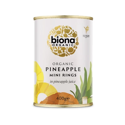 Rondele mini de ananas in suc de ananas bio 400g Biona - PRET REDUS