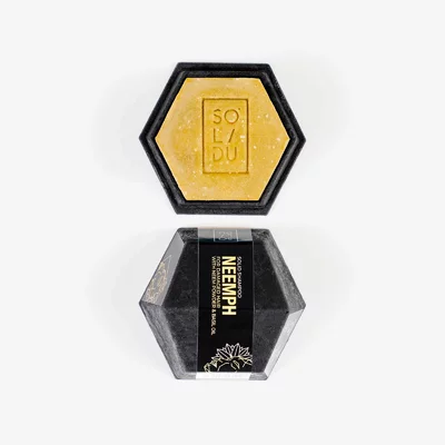 Sampon solid pentru par deteriorat cu pudra de neem si busuioc, 65g, SOLIDU