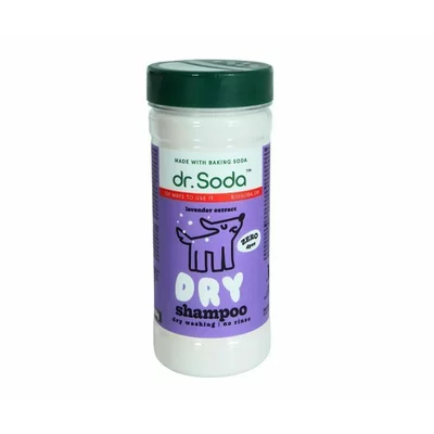 Sampon uscat pentru caini cu bicarbonat de sodiu si extract de lavanda, 350g, Dr.Soda