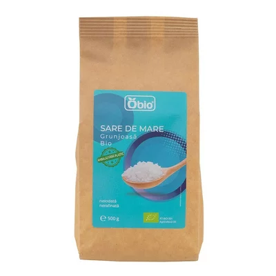 Sare de mare grunjoasa bio 500g Obio