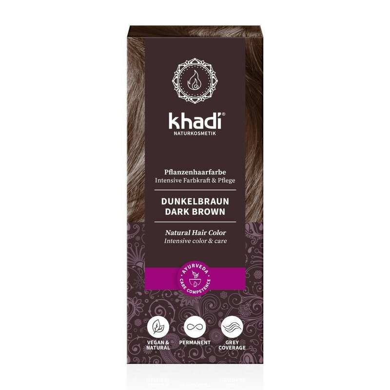 Saten Inchis Khadi - vopsea de par naturala, 100gr