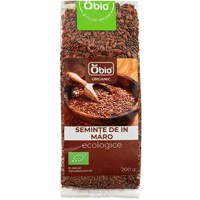 Seminte de in maro, bio, 200g, Obio PRET REDUS