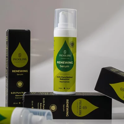 Ser antirid, RENEWING Serum, 0.3% Retinol incapsulat, Bakuchiol si Niacinamida, 30ml, ProGlow