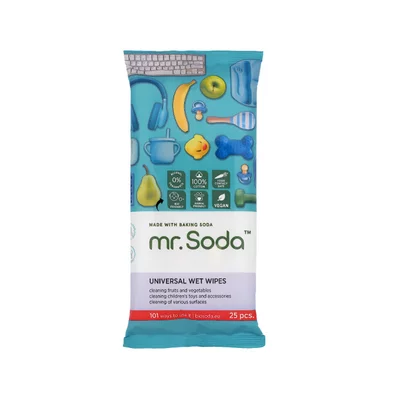 Servetele umede universale cu bicarbonat de sodiu, 25 bucati, Mr.Soda