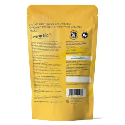Shake proteic cu banane bio 300g Obio