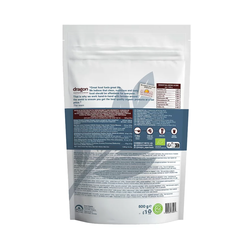 Dragon proteinページ Shake proteic super mix bio 500g Dragon Superfoods