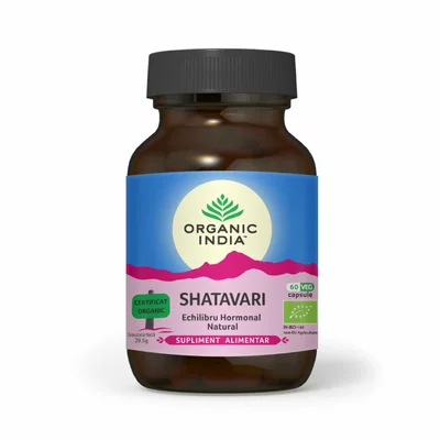Shatavari Echilibru Hormonal Natural, Lactatie, Fertilitate, eco, 60 CPS VEG, Organic India