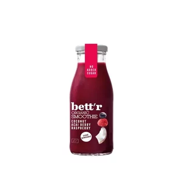Smoothie cu zmeura, acai si cocos, bio, 250ml, Bettr