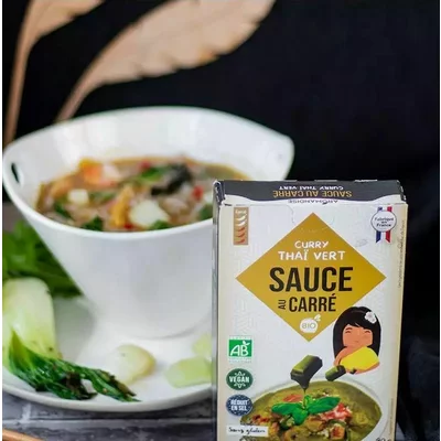 Sos thai curry verde bio, 5 cuburi, 90g, Aromandise