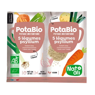 Supa instant cu 5 legume si psyllium, bio, 2x 8.5g, Nat-ali PRET REDUS