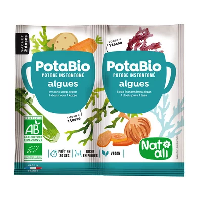 Supa instant cu alge si legume, bio, 2x 8.5g, Nat-ali PRET REDUS