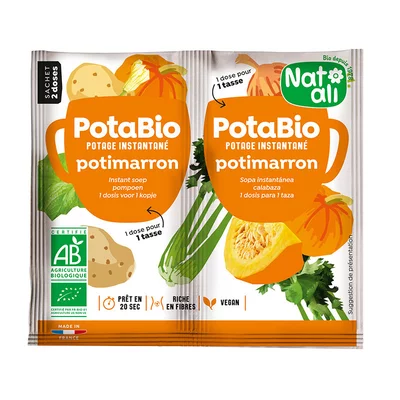 Supa instant cu dovleac si legume, bio, 2x 8.5g, Nat-ali PRET REDUS