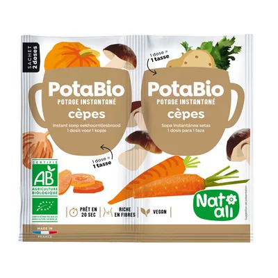 Supa instant cu porcini si legume, bio, 2x 8.5g, Nat-ali PRET REDUS