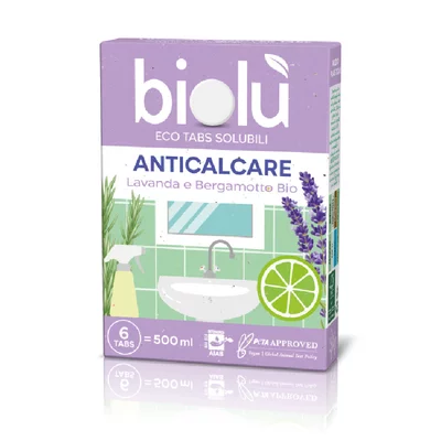Tablete anticalcar cu lavanda si bergamota, ecologice, 6 bucati, 14.25g, Biolu