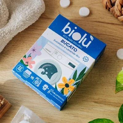 Tablete pentru masina de spalat rufe cu eucalipt si lavanda ecologice 32 bucati 76g Biolu