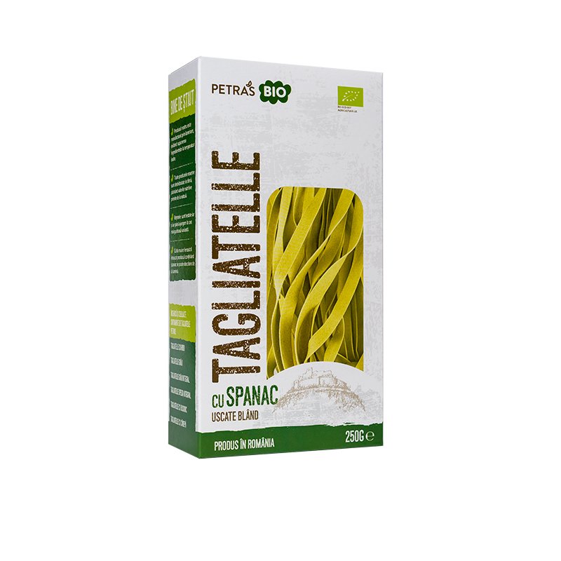 Tagliatelle eco cu spanac, Petras Bio, 250g