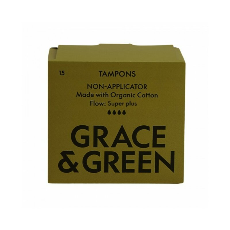 Tampoane din bumbac organic 100% Super Plus (15 buc), Grace and Green