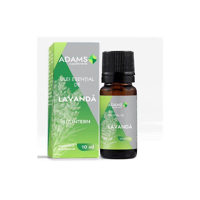 Ulei esential de Lavanda pentru uz intern, 10ml, Adams Supplements