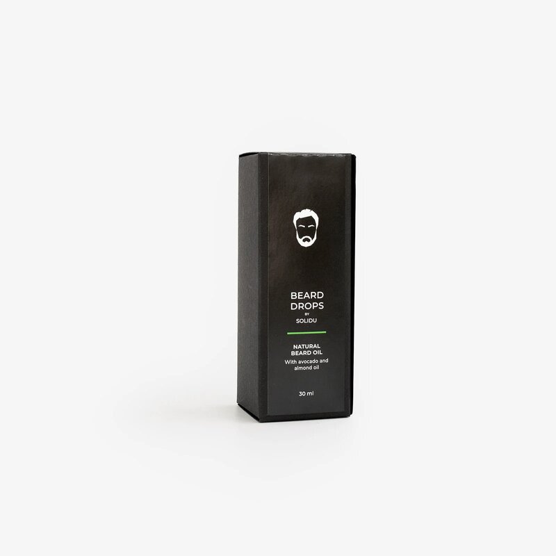 Ulei natural pentru barba cu avocado si ulei de migdale, 30ml, SOLIDU