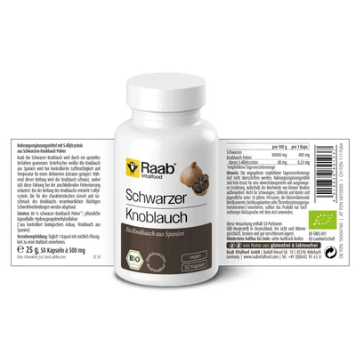 Usturoi negru bio 500mg 50 capsule 25g Raab