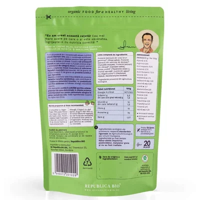 Vegan Protein 70% - Probiotic & Prebiotic, 500g, ecologic, gust cookie, Republica BIO