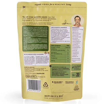 Vegan Protein 70% - Probiotic & Prebiotic, 500g, ecologic, gust vanilie, Republica BIO