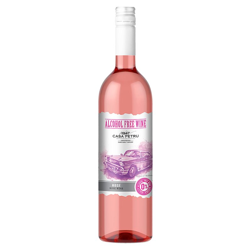 Vin demidulce rose, fara alcool, Rosé, 750ml, Casa Petru