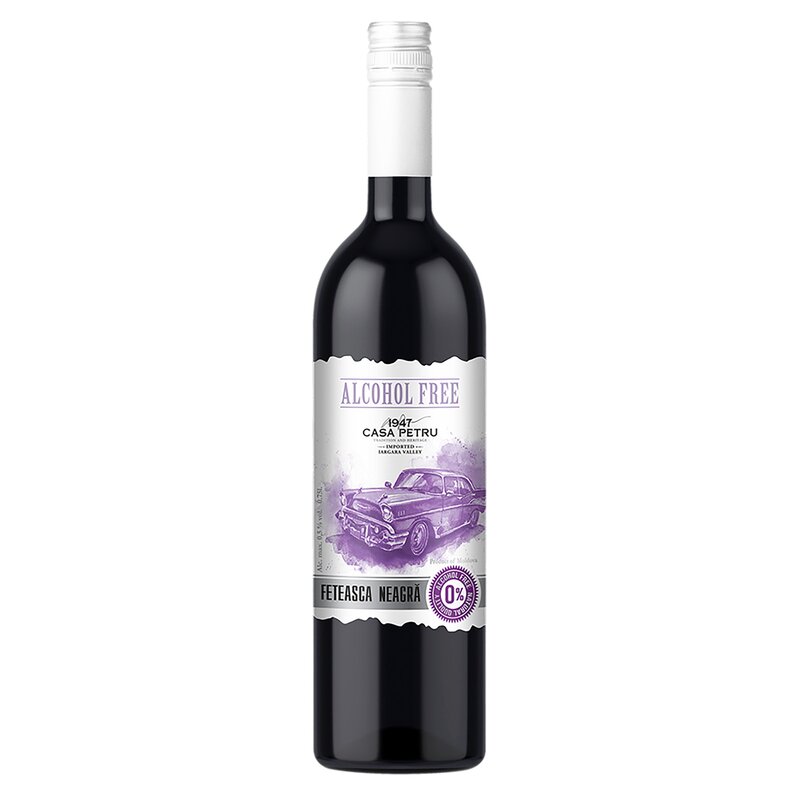 Vin demidulce rosu, fara alcool, Feteasca Neagra, 750ml, Casa Petru