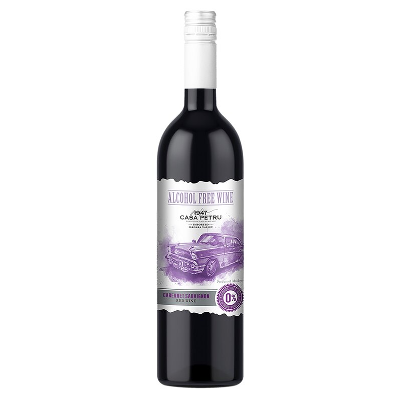 Vin rosu demidulce, fara alcool, Cabernet Sauvignon, 750ml, Casa Petru