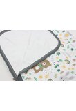 Aleza impermeabila, reutilizabila, urs cu esarfa verde, strat superior bumbac, 78x100cm