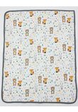 Aleza impermeabila, reutilizabila, urs cu esarfa verde, strat superior bumbac, 78x100cm