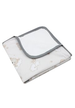 Aleza impermeabila, reutilizabila, urs pe nor, strat superior bumbac, 78x100cm