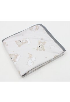 Aleza impermeabila, reutilizabila, urs pe nor, strat superior bumbac, 78x100cm