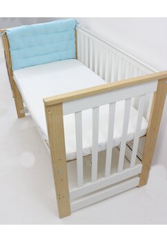 Aparatoare laterala, Prichindel, matlasata, bumbac, turcoaz, 60x40cm