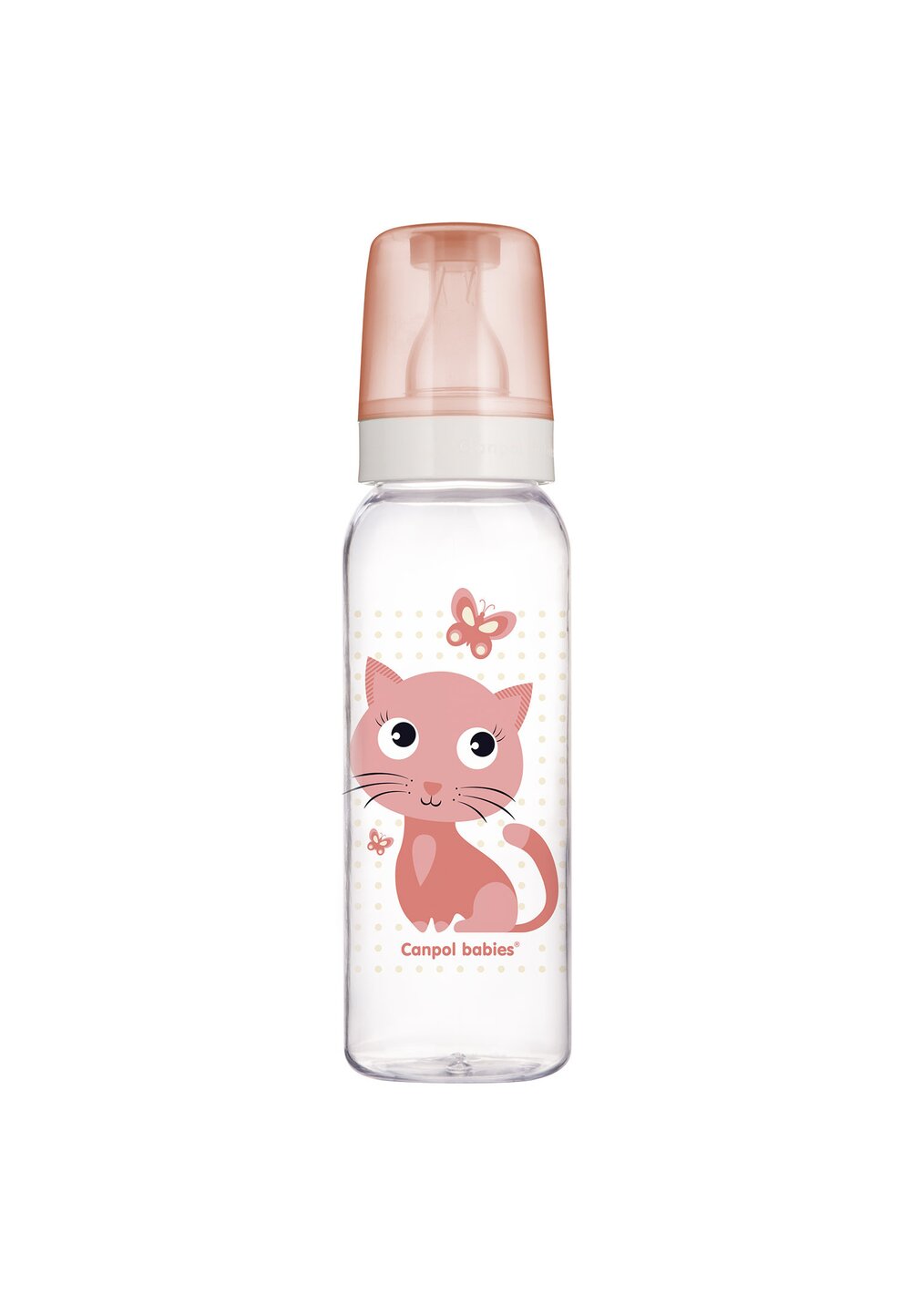 Biberon Canpol, +12luni, Kitty, roz, 250ml