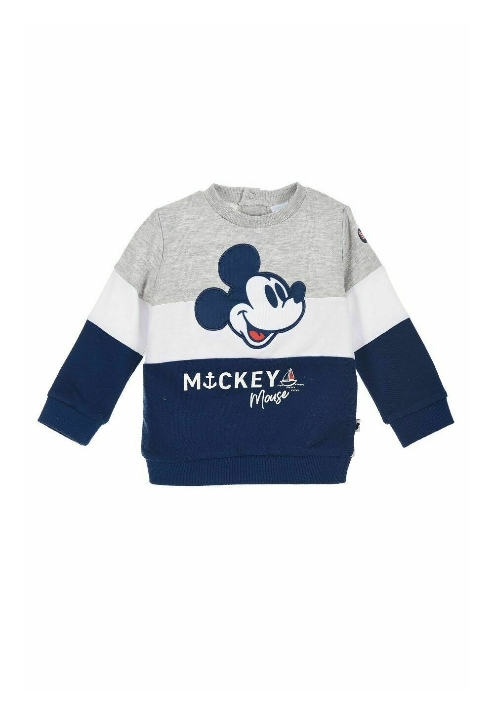 Bluza bebe, Mickey Mouse, gri cu bluemarin imagine